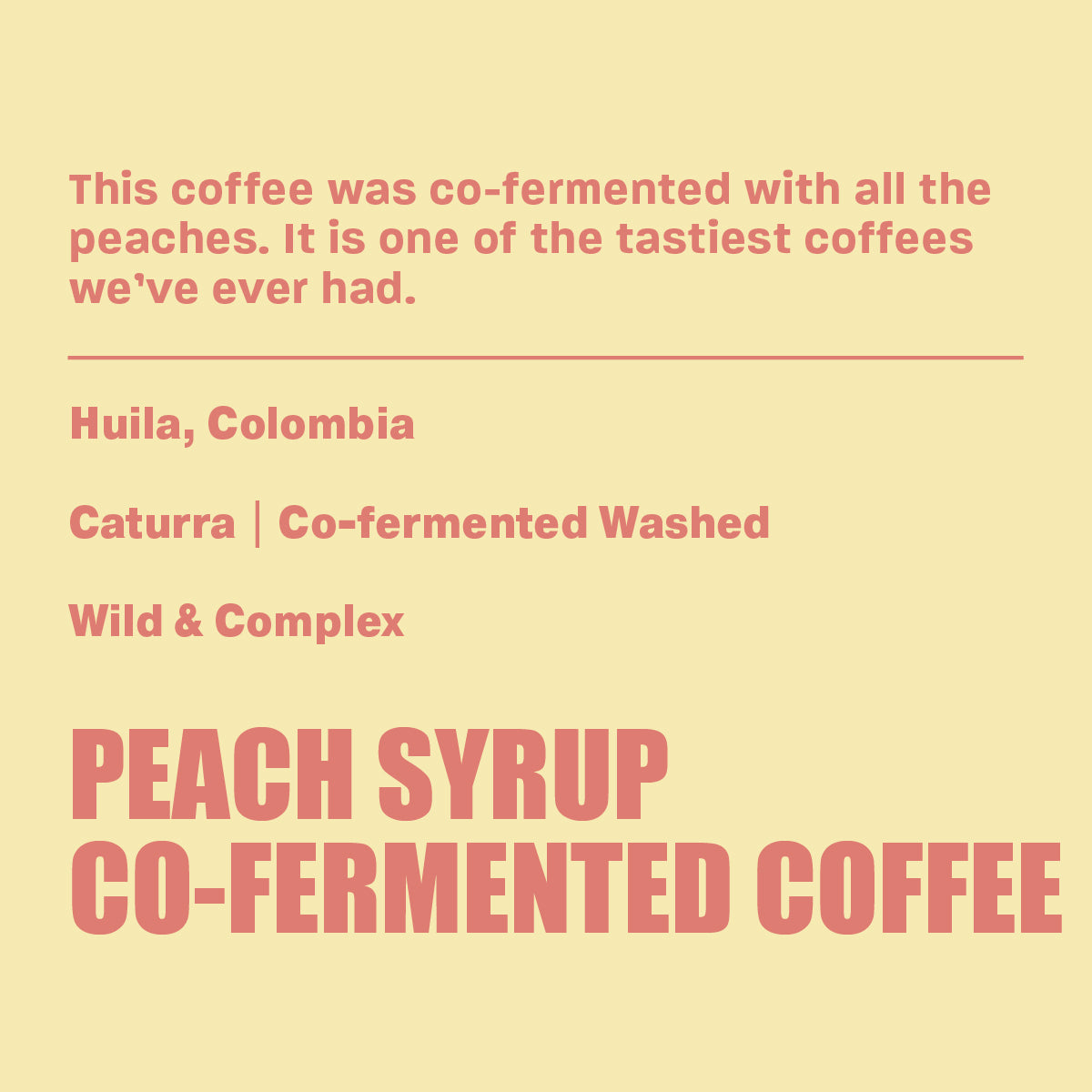 Peach Syrup Co-Ferment